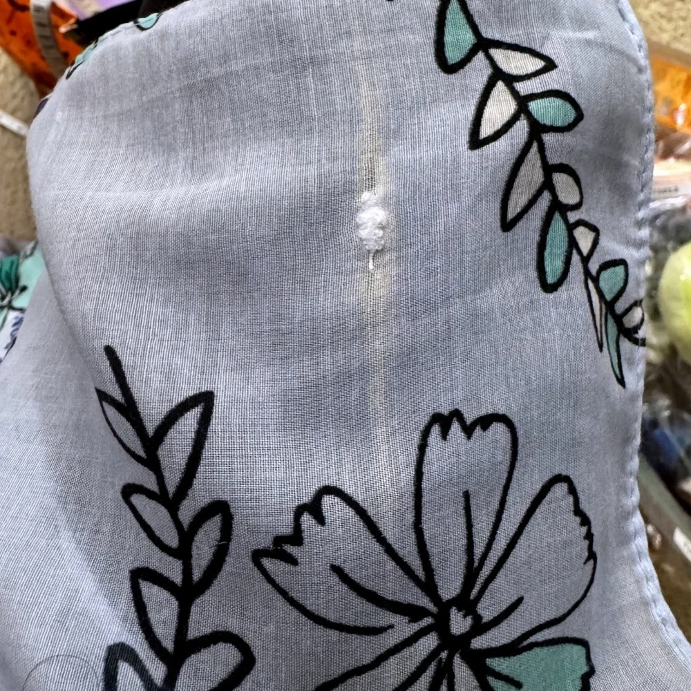 Floral Blue Inspiration Motivation She believed‎ Quote Scarf Head Wrap Boho Chic